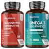 WeightWorld Glucosamina Condroitina MSM e Omega 3 Olio di Pesce Bundle, 180 Capsule + 240 Softgel, Glucosamina Complex con Acido Ialuronico, Vitamina C e Curcuma, Omega 3 2000mg, con 660mg di EPA e 440mg di DHA