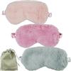 SZCXDKJ Confezione da 3 maschere per dormire in seta da donna, oscuranti, morbide, con custodia da viaggio, per donne e bambini (rosa/viola/grigio/bordeaux)