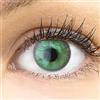 GLAMLENS Lenti a contatto colorate verdi Valencia R Green - mensili - con porta lenti a contatto - verde naturali in silicone idrogel - 2 pezzi - senza correzione 0.00 diottrie lente a contatto