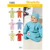 Simplicity US1565.A, Bambino/A Forma di Tutina e Cappelli