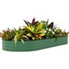 GarveeHome Grande fioriera in acciaio zincato,ovale da giardino in fondo aperto,durevole e antiruggine,Vassoio rialzato/letto da giardino per coltivazione vegetale, erbe, fiori(240 x 120 x 45 cm