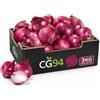 CG94 Cipolle Rosse Fresche 3 Kg, Dolci e Succose, Origine Italiana, Ideali per Insalate, Pizza e Ricette Gourmet