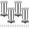 Torven Set di 4 gambe in acciaio inox per mobili (250 kg di carico), gambe regolabili per mobili, gambe per armadio, gambe per divano, mobili da bagno, gambe per letto e gambe per tavolo (colore