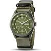 Infantry MDC - Orologio da polso analogico da uomo, tattico, impermeabile, per sport all'aria aperta, al quarzo, data, giorno, lavoro, campo di lavoro, verde militare, con cinturino in nylon, Verde