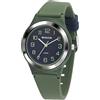 SINAR XB-48-3 - Orologio da polso da ragazzo, analogico, al quarzo, 10 bar, impermeabile, cinturino in silicone, verde oliva, blu