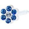 BLOMDAHL EP MP Daisy 5 mm orecchino zirconia sapphire/crystal - stud in acciaio chirurgico