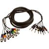 Adam Hall ah Cables KMCO5XFPPM38 - Cavo multiplo con 8 connettori RCA stereo da 6,3 mm su 8 connettori XLR femmina, 5 m
