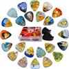 ArtinyDinne Plettri per chitarra, 24 plettri per chitarra acustica, medi, 0,71 mm, con supporto per plettro, immagini assortite per chitarra acustica, elettrica, basso, ukulele (Van Gogh)