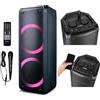 REFLEXION PS09BT - Altoparlante mobile Bluetooth per feste, DJ, karaoke, 500 Watt, radio UKW-PLL, effetto LED discoteca con cambiamento di colore, con microfono, batteria integrata, nero