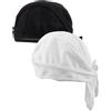 Gatuida Bandana da Ciclismo Traspirante Coda Lunga in Rete, Fodera per Casco da Uomo, Turbante Sottocasco Leggero per Sport Outdoor e Street Dance, Set 2 Pezzi Nero e Bianco