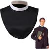 HDBHSBE Collar Staccabile, Collare da sacerdote Comodi Morbido da 15x11 Pollici, clero Unisex clericale con Inserto, Dickey Lavabile per Costumi, Chiesa, Coro, prete Nero