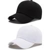 SAIIURV 2 cappelli da baseball bianchi neri per uomo donna cappelli da baseball in cotone cappelli da sole traspiranti regolabili berretto nero berretti da baseball bianchi per uomo donna, 2 pezzi