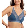 Selene, Reggiseno Donna in Pizzo con Tessuto a Nido d'Ape, Senza Ferretto e Imbottitura, Collezione Cloe, Colore Blu, Taglia 5B