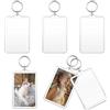 Qianyu 6 portachiavi trasparenti con inserto in acrilico, mini cornici per foto, portachiavi personalizzati per fai da te, accessori per opere d'arte personalizzate, regalo di laurea, 5,1 x 7,6 cm
