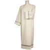 Holyart Camici: Camice avorio 100% poliestere gigliuccio argento macchina cerniera davanti, 145 cm (57 inc.)