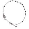 Holyart Bracciali in argento e oro: Bracciale rosario classico colore nero argento 925