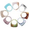 Healeved 8 Anelli in Resina Acrilica Colorati, Design a Cupola Larga e Spessa, Impilabili, Gioielli alla Moda per Donna, Comodi per Uso Quotidiano Stile Casuale