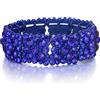 EVER FAITH Bracciale elastico da donna rotondo cristallo austriaco elegante sposa, Cristallo