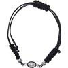 Holyart Bracciali in argento e oro: Bracciale Medaglia Argento 925 Madonna Lourdes 1 cm sagola nera