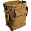 RANRAO Borsa porta attrezzi professionale in tessuto Oxford 1200D con passante per martello in metallo per falegnami, multi tasca, organizer per cintura in vita, kaki (senza cintura)