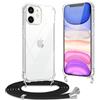 Xiltlly Cover con Cordino per iPhone 11, Custodia Trasparente Silicone con Collana Tracolla per iPhone 11, Case Tracolla Antiurto AntiGraffio, Nero