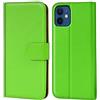 Verco custodia per iPhone 12 Mini [5.4], Case per Apple iPhone 12 Mini Cover PU Pelle Portafoglio Protettiva, Verde