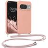 kwmobile Custodia Compatibile con Google Pixel 10 / Pixel 10 Pro Cover - Back Case in Silicone TPU - Protezione Smartphone con Cordino - madre perla