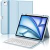 WINCHKING Custodia con tastiera per iPad Air 13 pollici (M4/M3/M2) 2026/2025/2024, custodia magnetica Bluetooth per iPad Pro 12,9 (3a 4a 5a 6a generazione), rimovibile con layout QWERTZ, blu