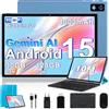 Biegedy 2026 Tablet 10 pollici Android 15 Gemini AI, 30 GB RAM + 128 GB ROM (TF 2TB) | 8000 mAh | octa-core | Widevine L1 | 5 + 8 MP | 1280 * 800 pixel | GMS, GPS, Wi-Fi 6 5G, BT 5.0, Tablet 2-in-1-blu