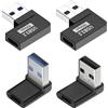 Leloco 4 adattatori da USB C a USB 3.0, connettore ad angolo di 90 gradi, tipo A femmina a C maschio, adattatore angolare OTG (sinistra/destra/superiore/inferiore), 10 Gbps, 5 V, 3 A, compatibile con
