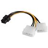 VulTech SC10903 Molex to PCI Express Cavo Adattatore Alimentazione, 6 Pin, 15 cm, Multicolore
