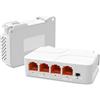 YuanLey Extender PoE 2.5G A 4 Porte Con 3 Uscite PoE, Mini Ripetitore PoE A 4 Canali 2500Mbps, Amplificatore/Booster POE Passthrough Con Montaggio A Parete E Guida DIN, Plug And Play