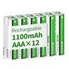 Granicell Batterie ricaricabili AAA 1100 mAh ad alta capacità 1500 cicli, 1,2 V NiMH, batteria a bassa autoscarica AAA, confezione da 12