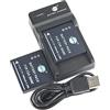 DSTE DE DSTE CGA-S008E - Set di 2 batterie agli ioni di litio e caricabatterie micro USB Compatibili con Panasonic CGA-S008A, CGA-S800A/1B, CGA-S800E/1B, DMW-BCE10, DMW-BCE10E, VW-VBJ10, Lumix DMC-FX520