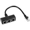 Wvxilyr Adattatore RJ45 Sdoppiatore Cavo Ethernet da 1 Maschio a 3 Femmine,Splitter Ethernet sdoppiatore ethernet,LAN Adattatore Cavo Prolunga,Prolunga LAN per Cat6, Cat5, Cat5e