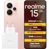 realme 15 5G Smartphone 5G, 12GB+512GB, Display 6.77 AMOLED 144Hz, Batteria 6600mAh, Fotocamera 50MP AI, IP68/IP69K Impermeabile, NFC, Dual SIM, Pink