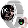 HASAKEI Smartwatch Donna con Effettua o Risposta Chiamate, 1,39 HD Smart Watch, Fisiologia Feminile, 120 Sport, Orologio Smartwatch Digitale Cardiofrequenzimetro/SpO2/Sonno Android iOS, Argento