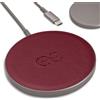 dreem Caricatore wireless magnetico Dreem Empower - Compatibile con MagSafe per iPhone 17/16/15/14/13/12 e dispositivi certificati Qi - Pelle vegana premium [BORGOGNA]
