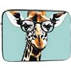 Generic Custodia per Computer Portatile Giraffe with Glasses Prints Borsa Porta Multicolore Impermeabile Custodia per Laptop, per Computer, Notebook, Travel, 15In