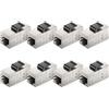 deleyCON Accoppiatore Keystone RJ45 CAT6A (Set da 8 Pezzi) - STP, 2x Presa RJ45, 10 Gbit/s, 500 MHz, Collegamento 1:1 - Argento