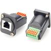 Plinkwirekb Adattatore per pannello RJ12 6P6C, blocco di collegamento a 6 pin, montaggio a flangia, modulo di tipo D, connettore Bulkhead