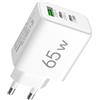 Genérico Caricatore triplo USB - Blocco 65 W ricarica rapida | 1 USB + 2 PD, materiale ABS, cubo da parete per smartphone, adattatore da parete per tablet, presa compatta da viaggio, stazione di alimentazione