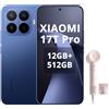 XIAOMI 17T Pro,Smartphone 12+512GB,Display Eye-Care da 6,83 a 144Hz,Batteria al silicio-carbonio da 7000 mAh (tip) Teleobiettivo Leica 5x,HyperCharge da 100W,Deep Blue,Can Hair Dryer Pink,1 Nozzle