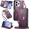 MOJIA Portafoglio Custodia per OPPO Reno 15 5G / Reno15 5G, Flip Cover in Pelle con Tracolla a Tracolla, Scomparto a Cerniera e Funzioni Multifunzione. Purple