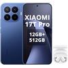 XIAOMI 17T Pro,Smartphone 12+512GB,Display Eye-Care da 6,83 a 144Hz,Batteria al silicio-carbonio da 7000 mAh (tip),Teleobiettivo Leica 5x,HyperCharge da 100W,Deep Blue,Included Bianco Headphones