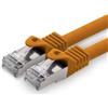 1aTTack.de 1m CAT7 Cavo di rete LAN RJ45 10 Gigabit, 1 pezzo - arancione | Cavo patch Ethernet, rame, schermatura SFTP PiMF, DSL, switch, modem, router, patch panel, CAT7 CAT6 CAT5