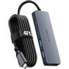 ABFCRTTW Adattatore multiporta USB C Hub 3.2, adattatore multiporta in alluminio 10Gbps USB C, estensori USB, splitter USB c per Thunderbolt