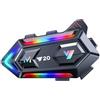 OBEST Auricolare Bluetooth per Casco,Cuffie per casco da moto con illuminazione RGB, Bluetooth 5.3 per moto Dual Noise Cancellation Subwoofer, IPX6,1000 mAh,Casco-Moto-Cuffie-Auricolare-Singola