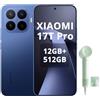 XIAOMI 17T Pro,Smartphone 12+512GB,Display Eye-Care da 6,83 a 144Hz,Batteria al silicio-carbonio da 7000 mAh (tip) Teleobiettivo Leica 5x,HyperCharge da 100W,Deep Blue,Can Hair Dryer Green,1 Nozzle
