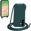 WenBaby Cover Compatible con Samsung Galaxy A17,Cellulare Girocollo Custodia con Cordino TPU Corda Silicone Case Bumper per Samsung Galaxy A17 Custodia, Verde scuro